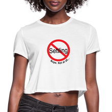 Load image into Gallery viewer, No Settling Cropped T-Shirt - white