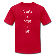 Load image into Gallery viewer, Black and Dope Unisex T-shirt - red
