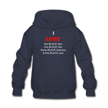 Load image into Gallery viewer, I LOVE BLACK Kids' Hoodie - navy
