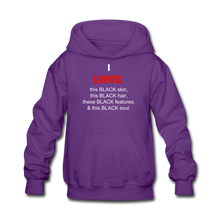Load image into Gallery viewer, I LOVE BLACK Kids' Hoodie - purple