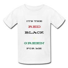 Load image into Gallery viewer, Red Black and Green for ME Youth Tagless T-Shirt - white
