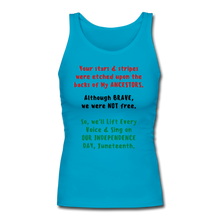 Load image into Gallery viewer, Stars and Stripes - Women's Fitted Tank - turquoise
