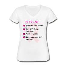 Load image into Gallery viewer, To Do - Breast Cancer Awareness V-Neck T-Shirt - white
