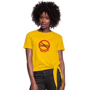 No Settling Knotted T-Shirt - sun yellow