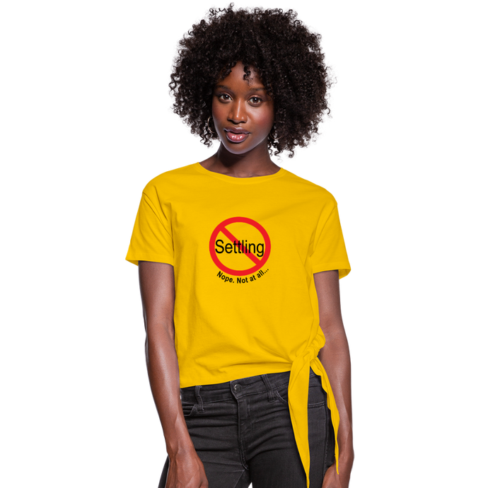 No Settling Knotted T-Shirt - sun yellow