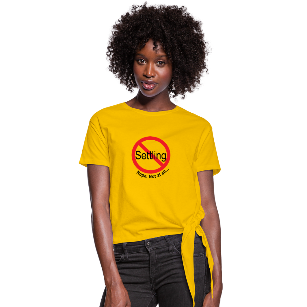 No Settling Knotted T-Shirt - sun yellow