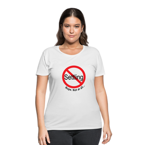 No Settling Curvy T-Shirt - white