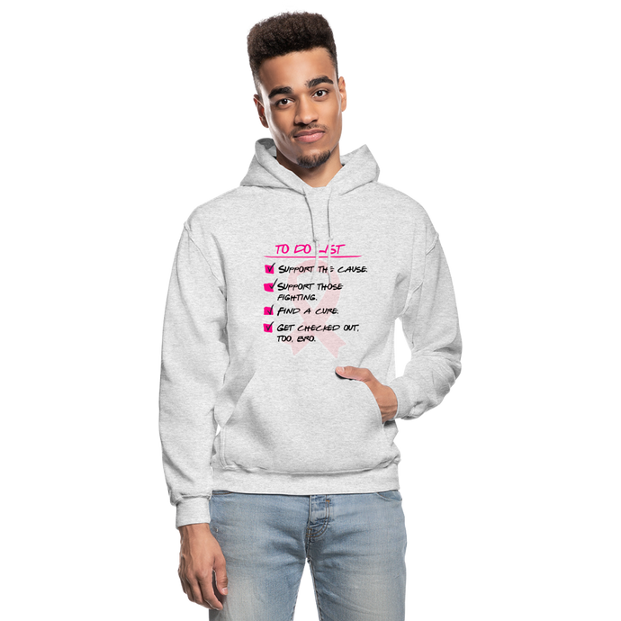 Breast Cancer Awareness To Do List - Adult Hoodie - light heather gray