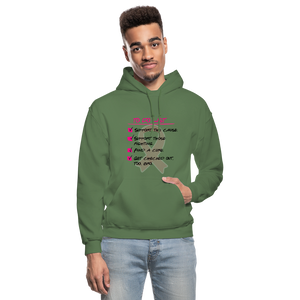 Breast Cancer Awareness To Do List - Adult Hoodie - military green