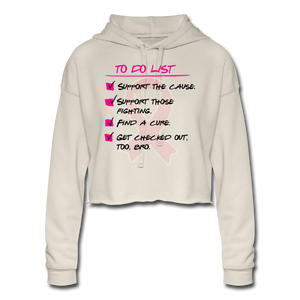 Breast Cancer Awareness Women's Cropped Hoodie - dust