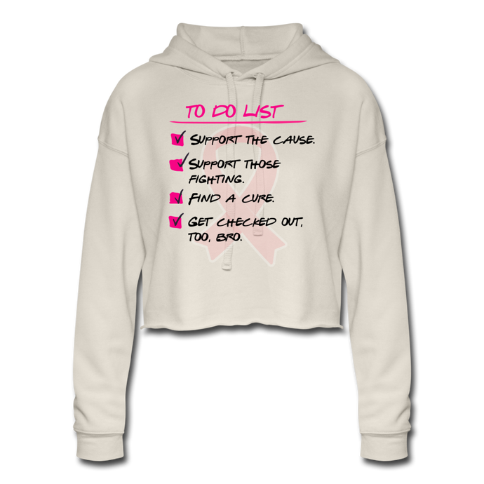 Breast Cancer Awareness Women's Cropped Hoodie - dust