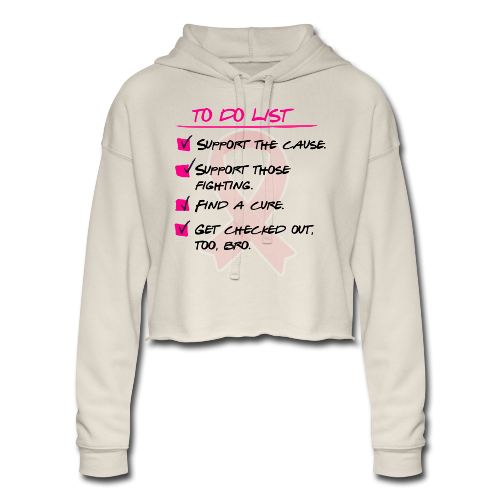 Breast Cancer Awareness Women's Cropped Hoodie - dust