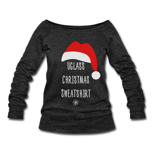 Ugly Christmas Sweater Remixed -Santa Hat - heather black