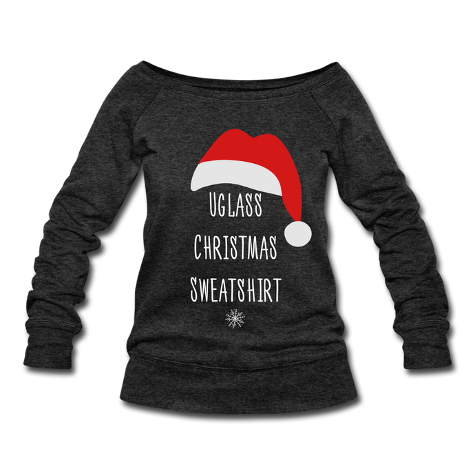 Ugly Christmas Sweater Remixed -Santa Hat - heather black