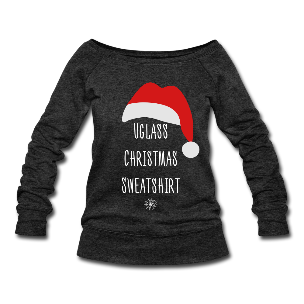 Ugly Christmas Sweater Remixed -Santa Hat - heather black