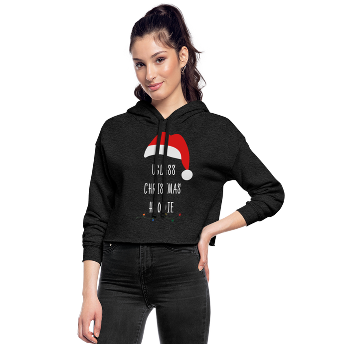 Ugly Cropped Christmas Hoodie - deep heather