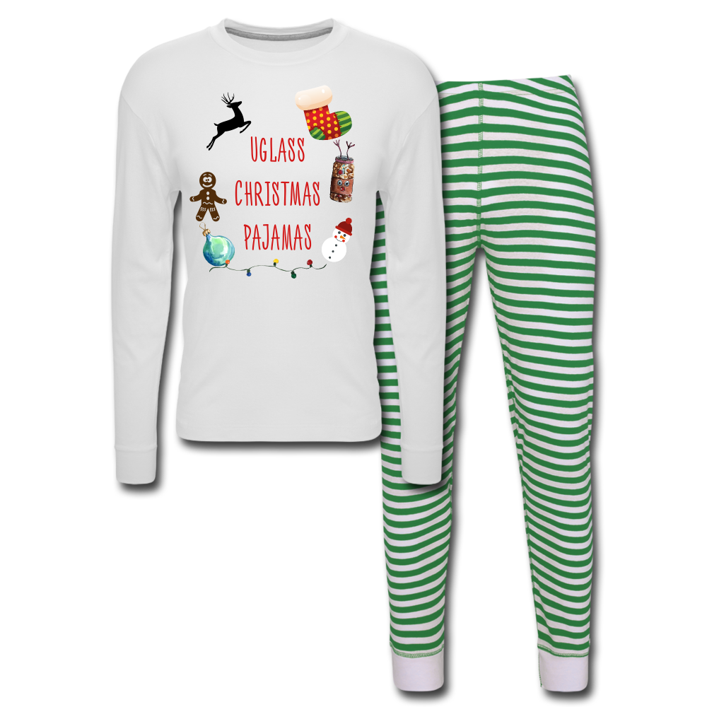 Unisex Ugly Pajamas - white/green stripe