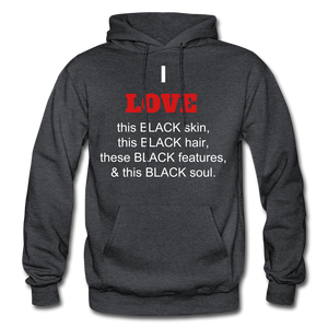 I LOVE BLACK Hoodie - charcoal gray