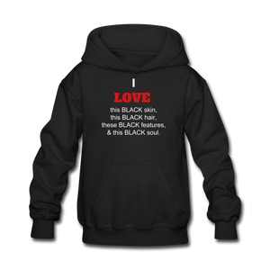 I LOVE BLACK Kids' Hoodie - black