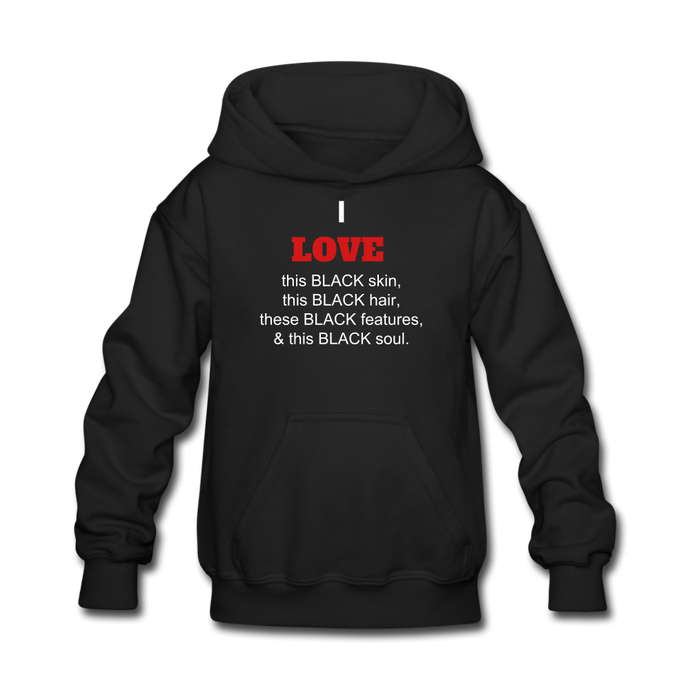 I LOVE BLACK Kids' Hoodie - black