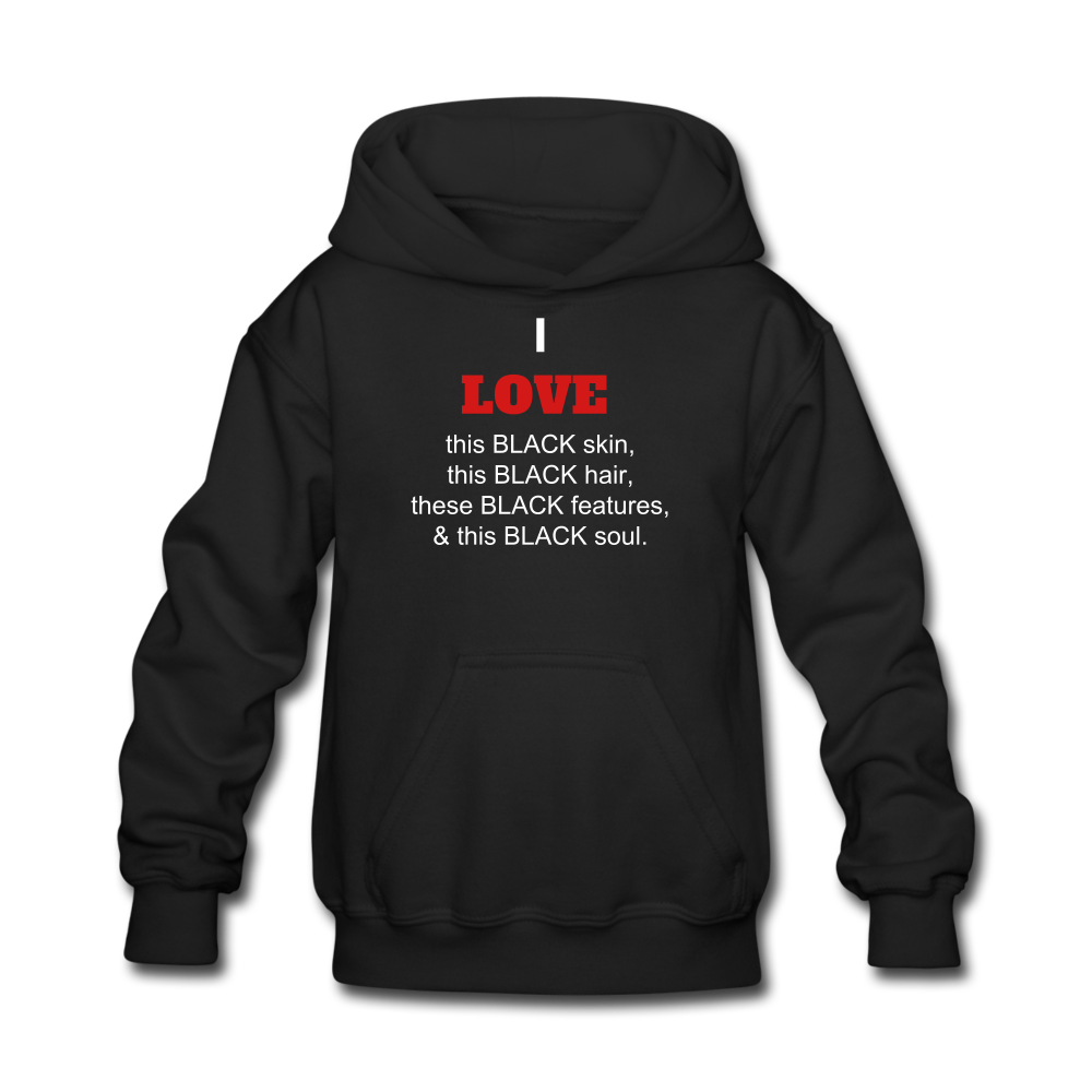 I LOVE BLACK Kids' Hoodie - black