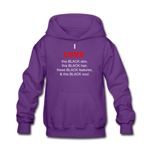 I LOVE BLACK Kids' Hoodie - purple