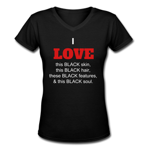 I LOVE BLACK Ladies' V-neck - black