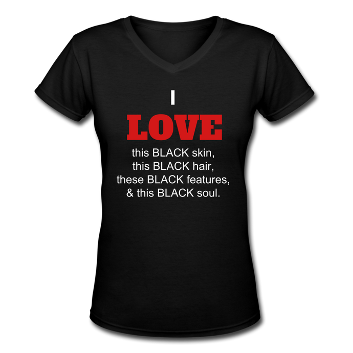 I LOVE BLACK Ladies' V-neck - black