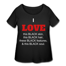 Load image into Gallery viewer, I LOVE - Black Women’s Curvy T-Shirt - black
