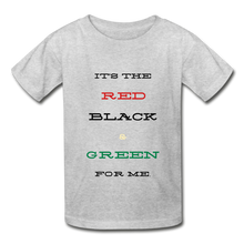 Load image into Gallery viewer, Red Black and Green for ME Youth Tagless T-Shirt - heather gray
