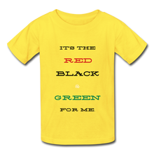 Load image into Gallery viewer, Red Black and Green for ME Youth Tagless T-Shirt - yellow
