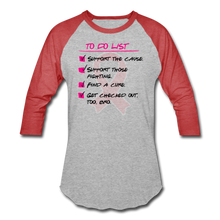 Load image into Gallery viewer, To Do Breast Cancer Awareness - Baseball Tee - heather gray/red
