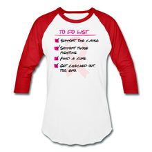 Load image into Gallery viewer, To Do Breast Cancer Awareness - Baseball Tee - white/red
