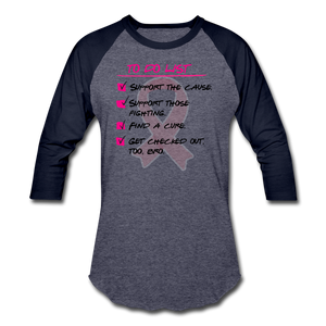 To Do Breast Cancer Awareness - Baseball Tee - heather blue/navy